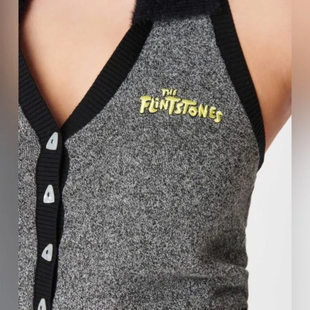 Gray & Black Flintstones x Smak Parlour Bedrock Sweater - Picture 3 of 8